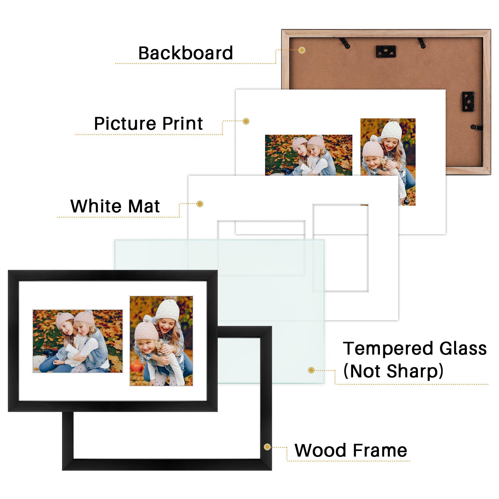 Amazon.co.jp: Golden State Art、9x14 無垢材コラージュ写真フレーム